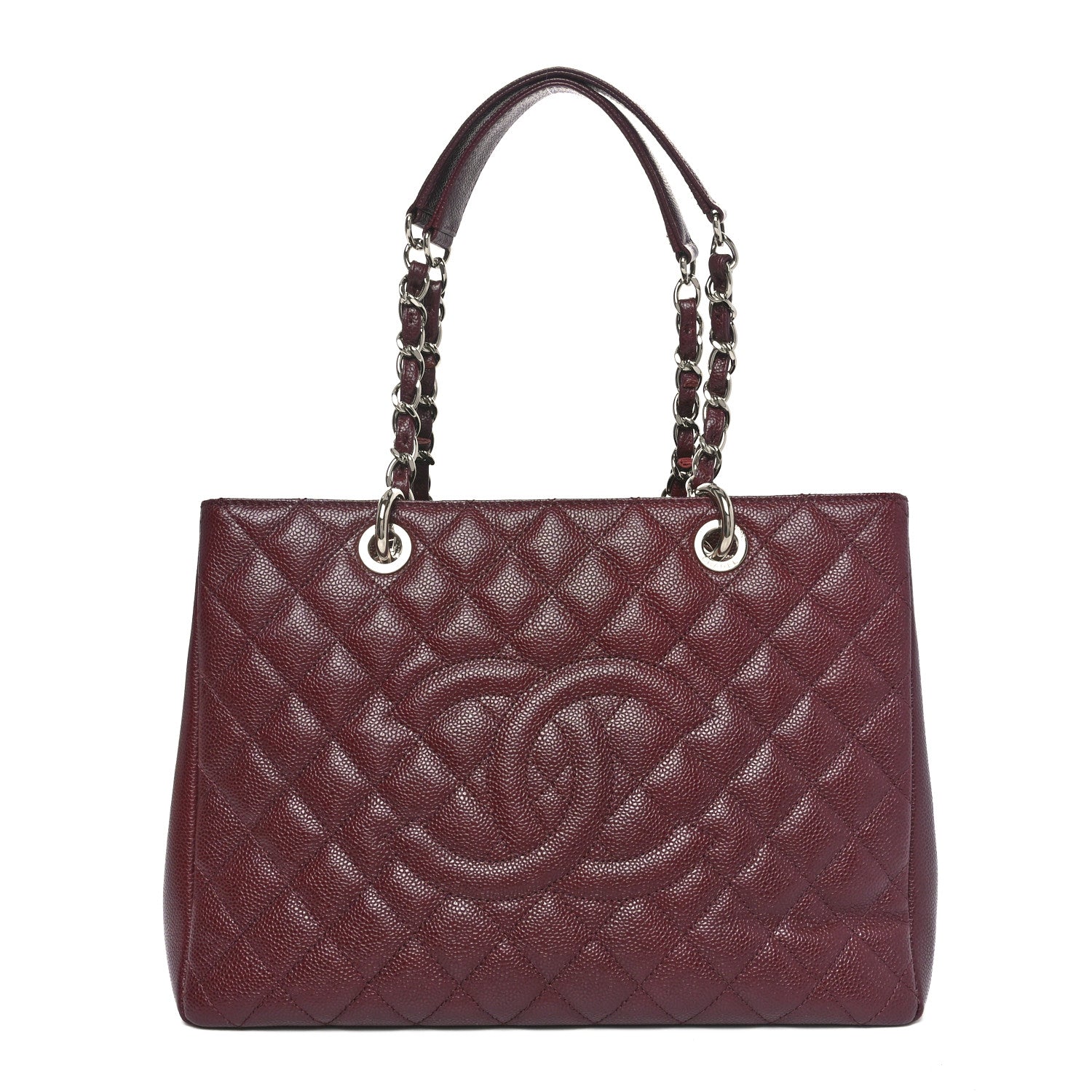 Chanel Caviar Quilted Grand Shopping Tote GST Dark Burgundy 1 of 10