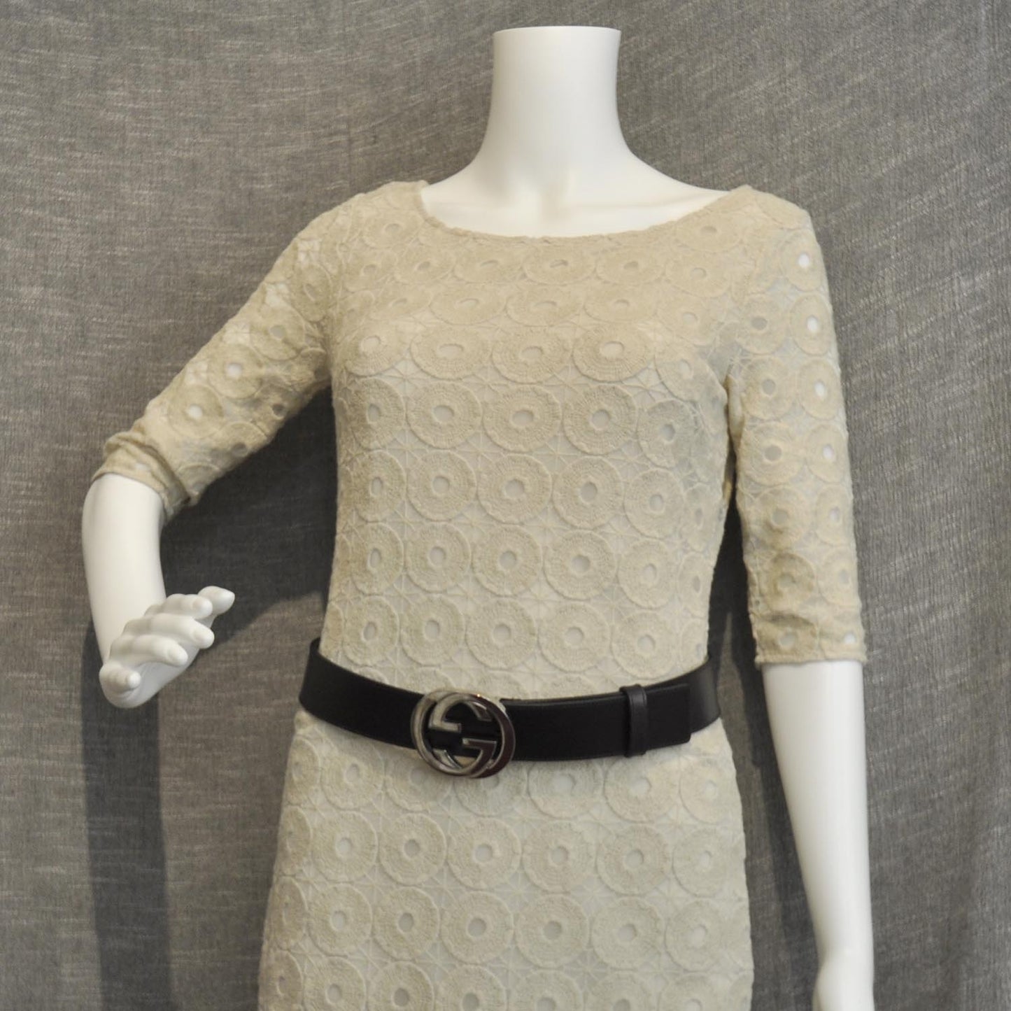 Leather GG Belt Black 80 32