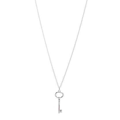 Tiffany Sterling Silver Oval Key Pendant Necklace 1 of 4