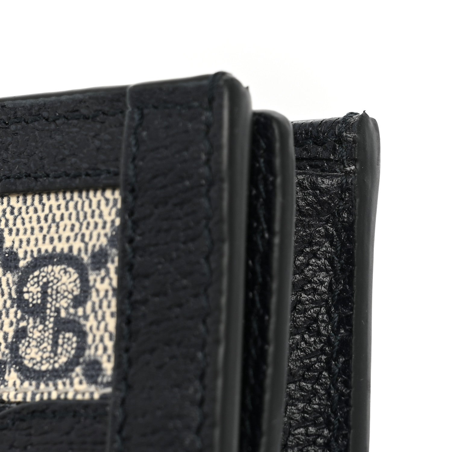 Gucci GG Supreme Monogram Textured Dollar Calfskin Web Ophidia Card Case Beige Blue 10 of 11