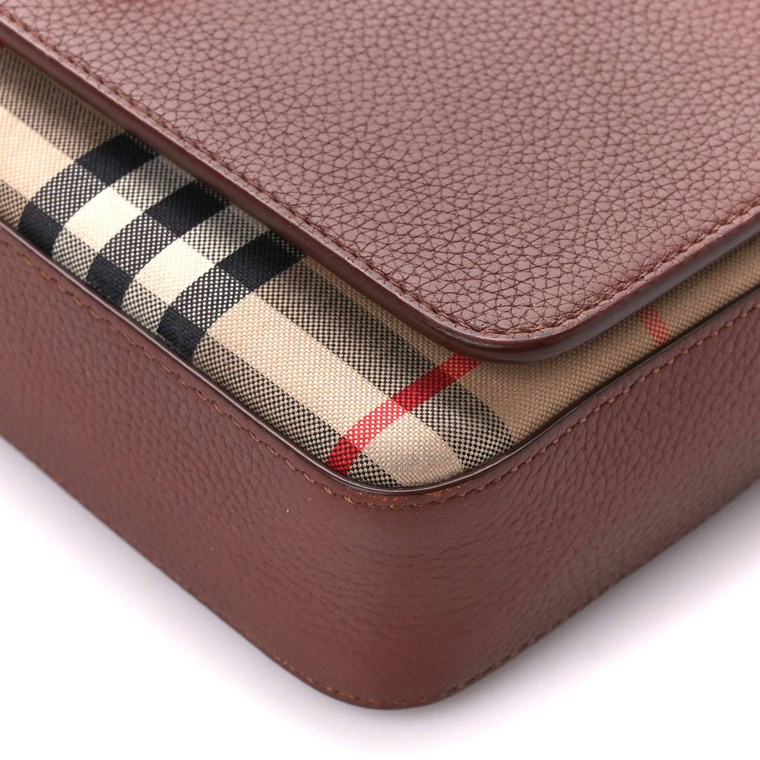 Burberry Grainy Calfskin Vintage Check Hampshire Crossbody Archive Beige Tan 11 of 11
