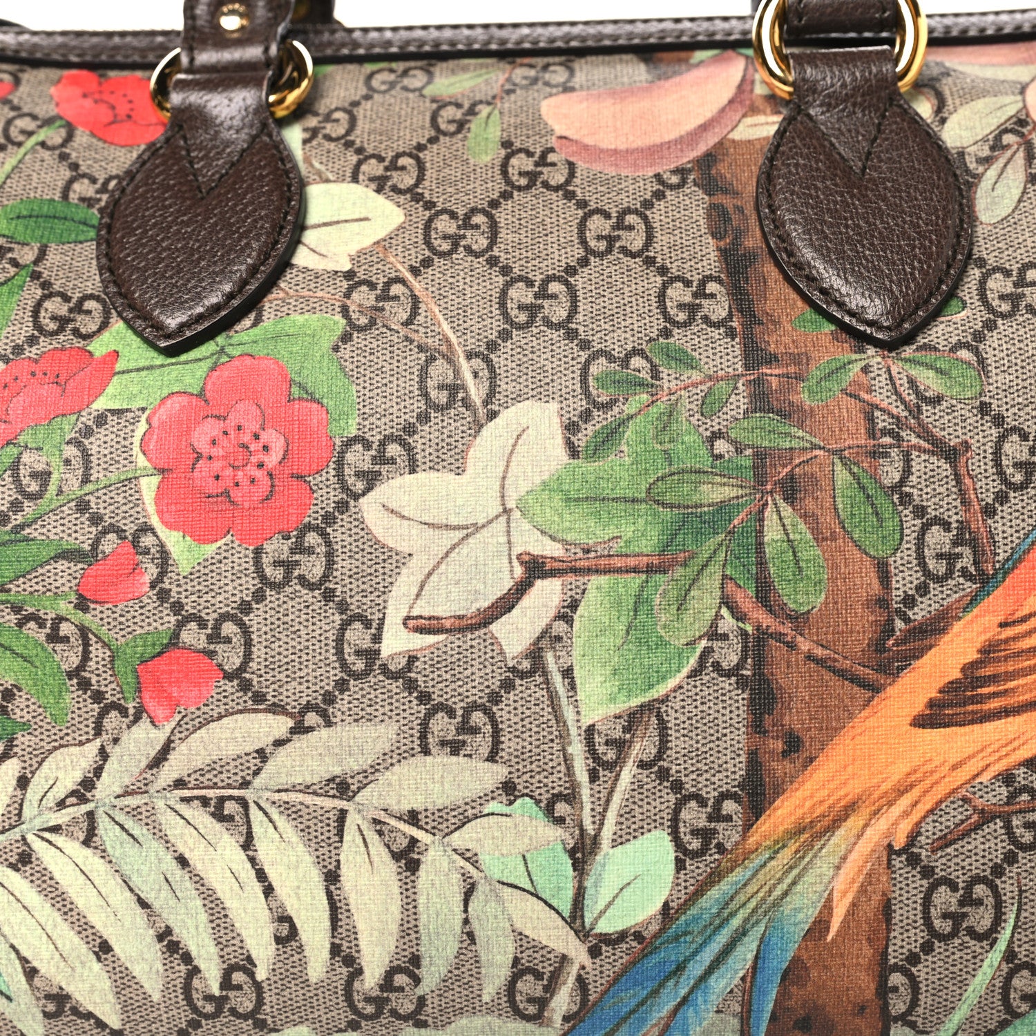 Gucci GG Supreme Monogram Tian Medium Boston Beige Multicolor New Acero 7 of 11