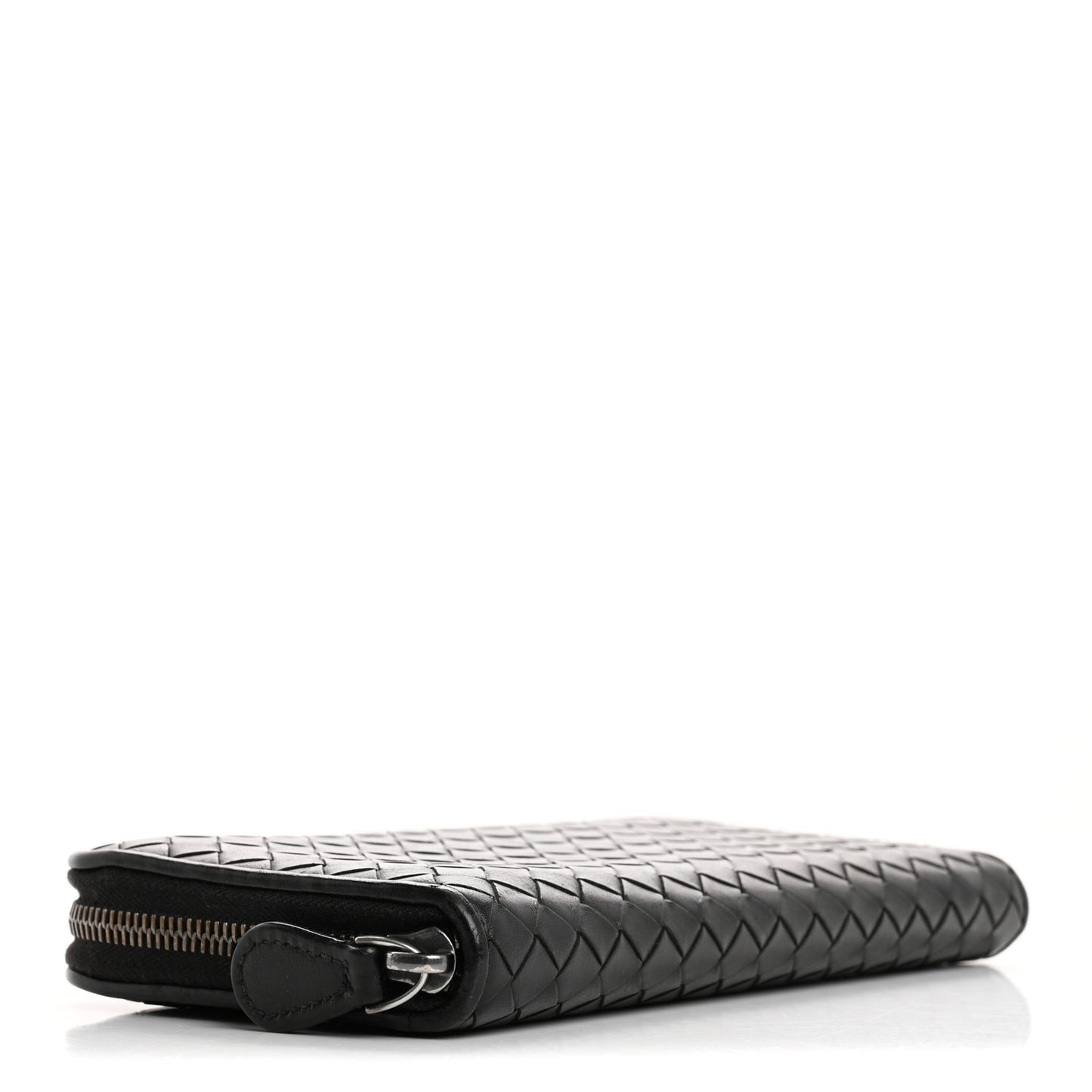 Nappa Intrecciato Zip Around Wallet Black
