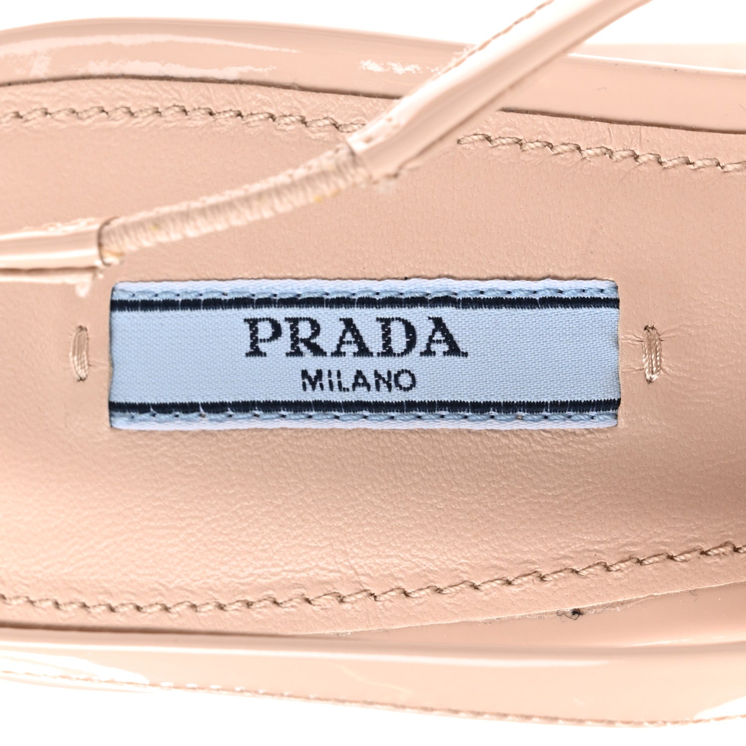 Prada Patent Triangle Logo Slingback Pumps 41 Cipria 6 of 7