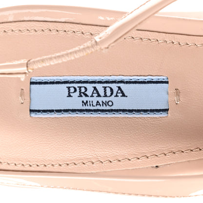 Prada Patent Triangle Logo Slingback Pumps 41 Cipria 6 of 7