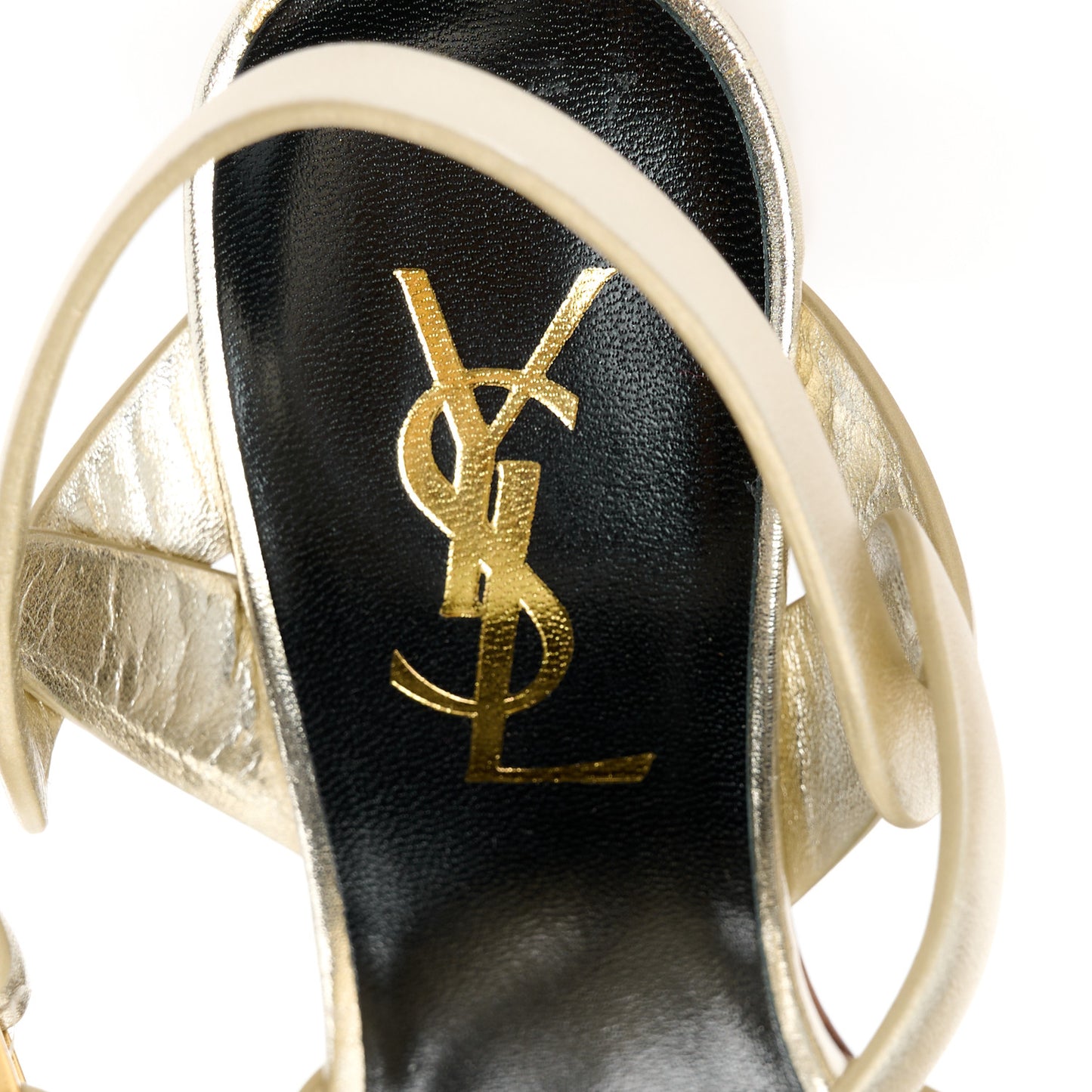 Metallic Nappa Tribute 75 Platform Sandals 35 Platino