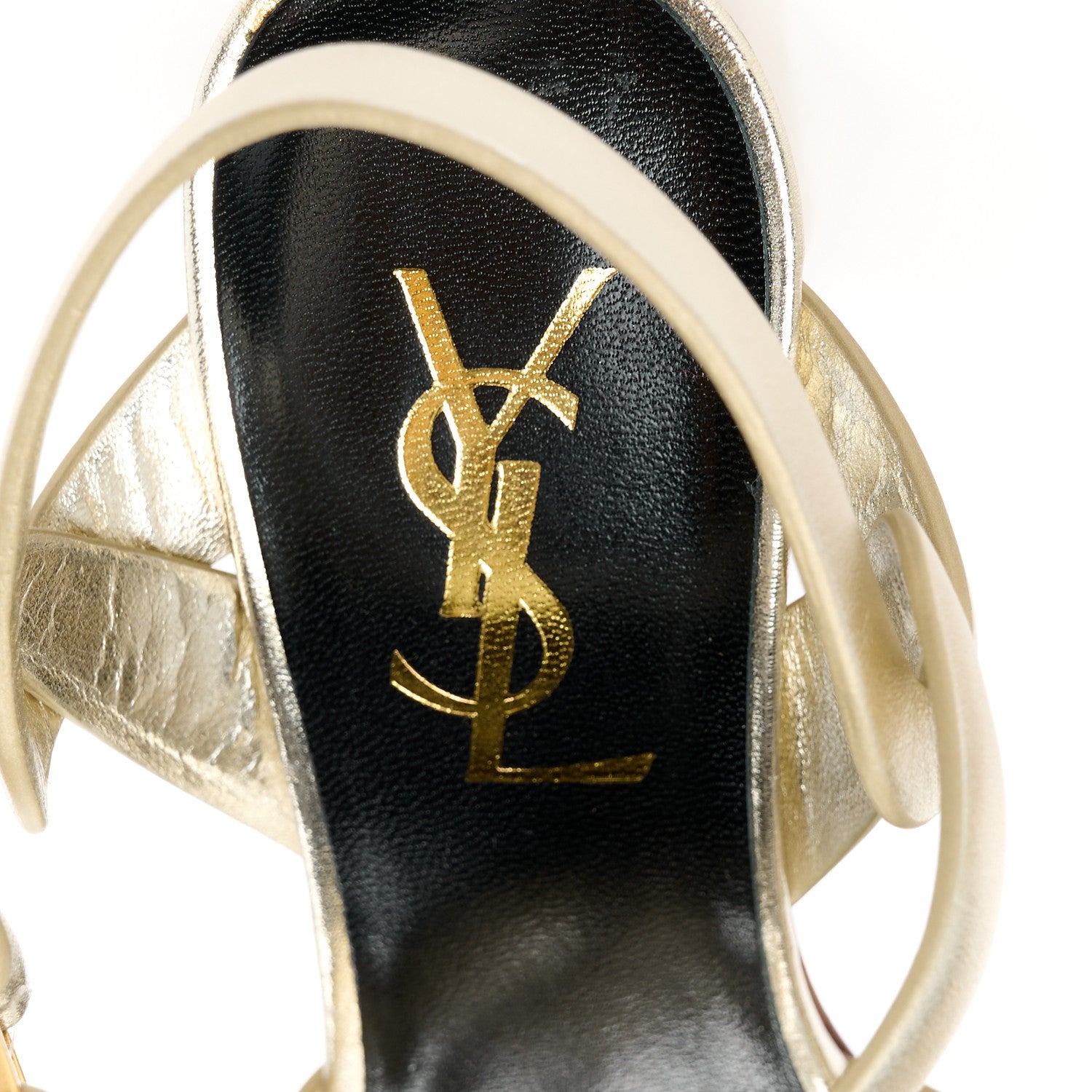 Saint Laurent Metallic Nappa Tribute 75 Platform Sandals 35 Platino 7 of 10