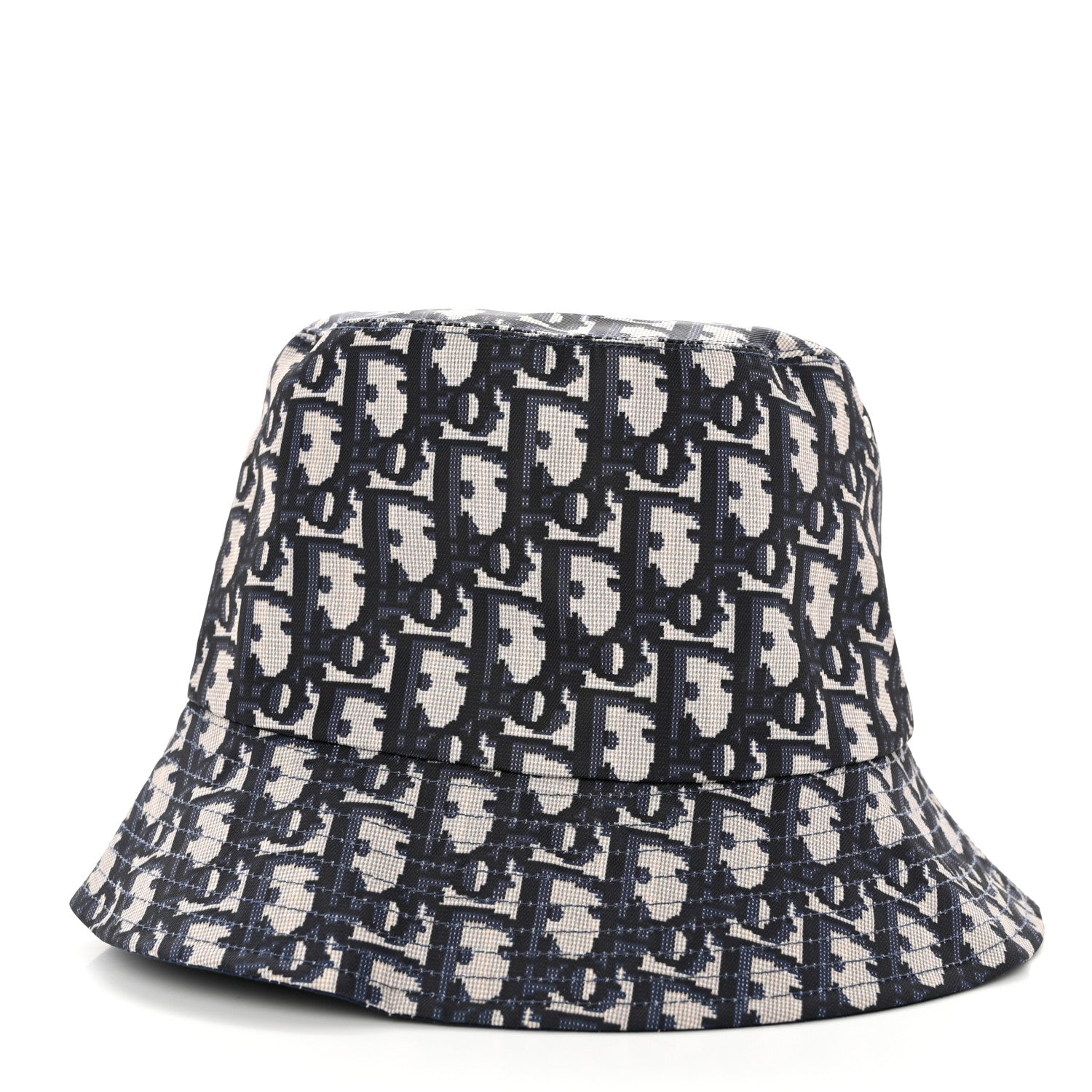 Christian Dior Polyester Cotton Oblique Teddy-D Brim Bucket Hat 57 Blue 6 of 8