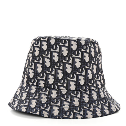 Christian Dior Polyester Cotton Oblique Teddy-D Brim Bucket Hat 57 Blue 6 of 8