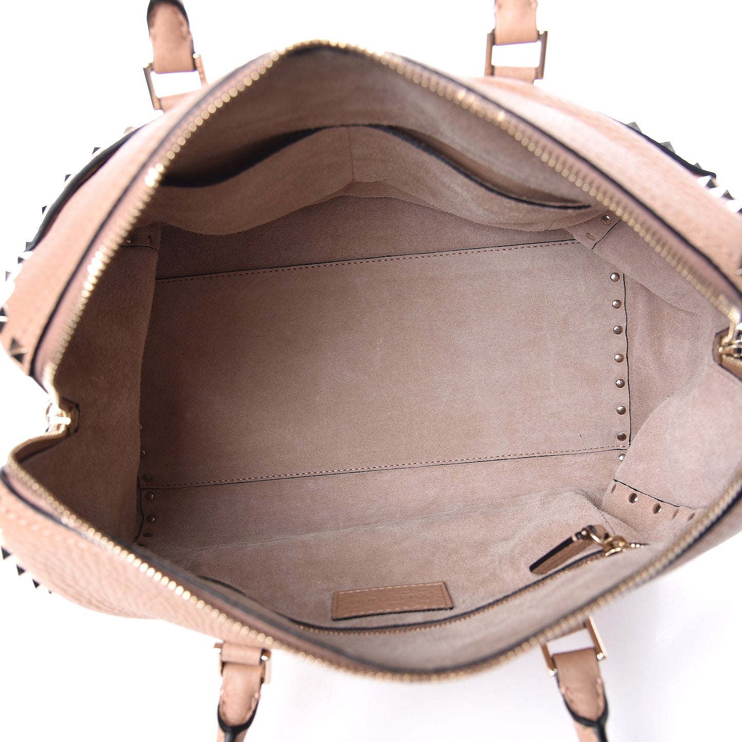 Pebbled Calfskin Rockstud Boston Duffle Bag Skin Sorbet