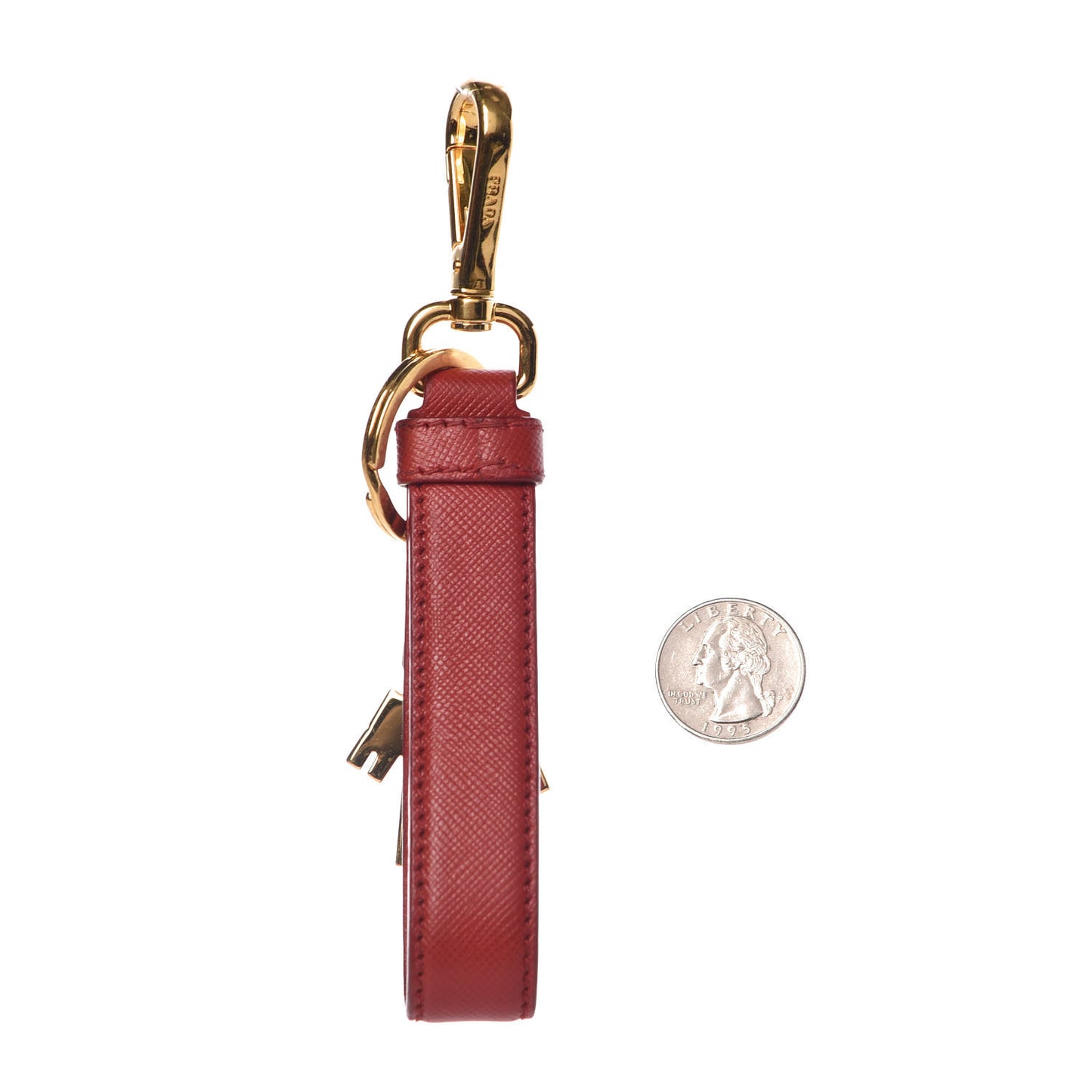 Saffiano Robot Trick Keychain Red