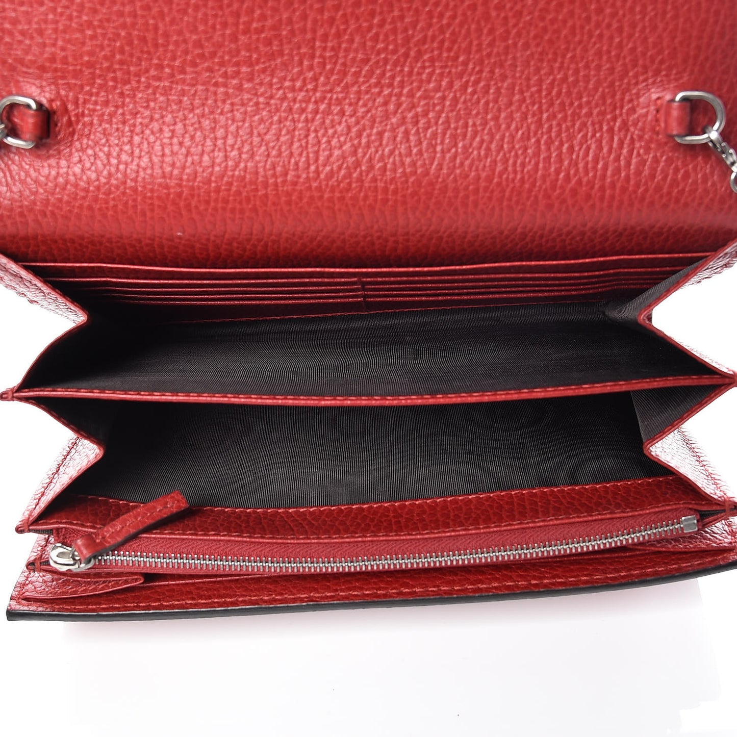 Calfskin Mini Dionysus Chain Wallet Hibiscus Red