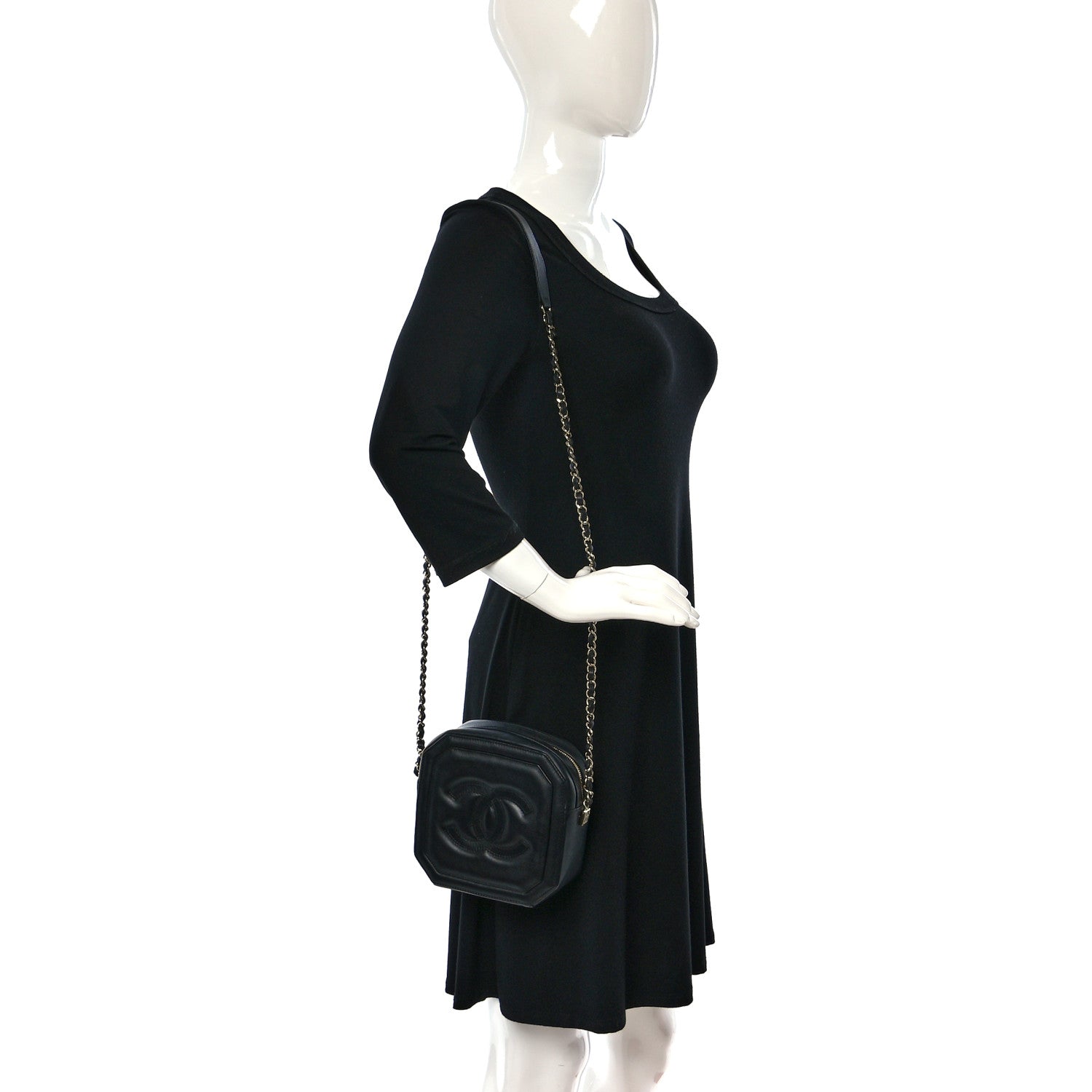 Chanel Lambskin CC Octagon Camera Case Black 2 of 9