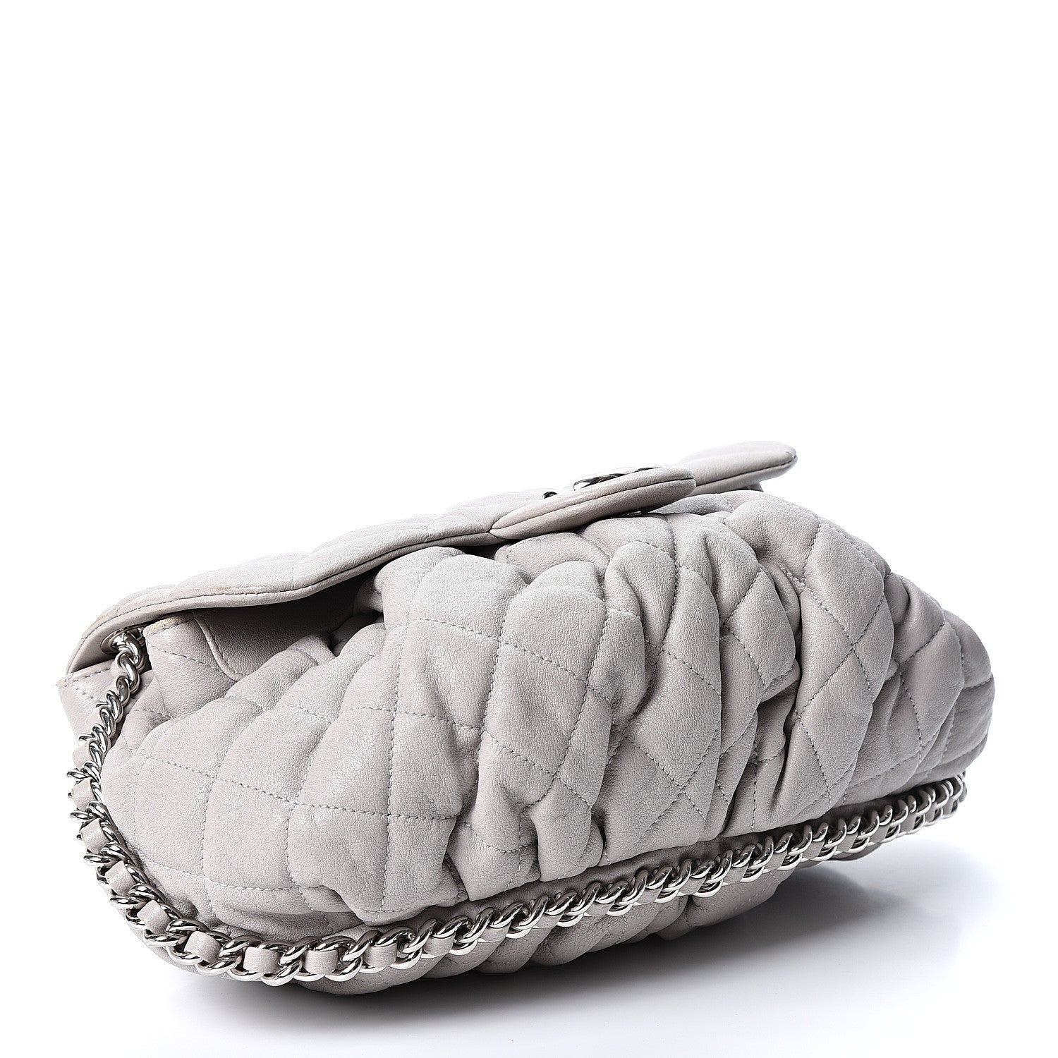 Chanel Washed Lambskin Quilted Medium Chain Around Messenger Grey 3 of 11
