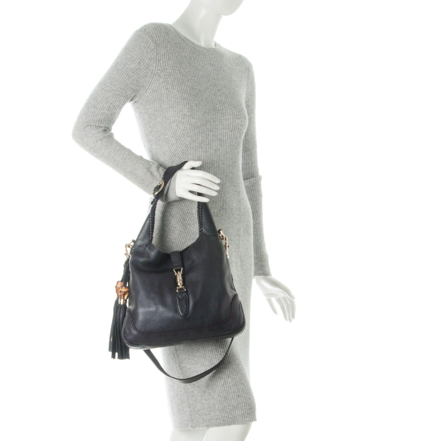 Gucci Metallic Pebbled Calfskin Medium New Jackie Shoulder Bag 2 of 10
