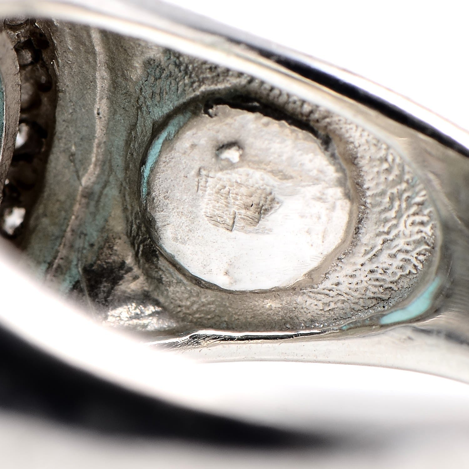 David Yurman Sterling Silver Diamond Chalcedony Signature Oval Ring 53.5 6.5 7 of 7