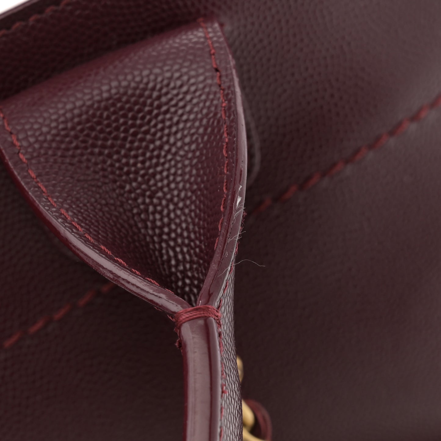 Caviar Small Studded Deauville Tote Burgundy