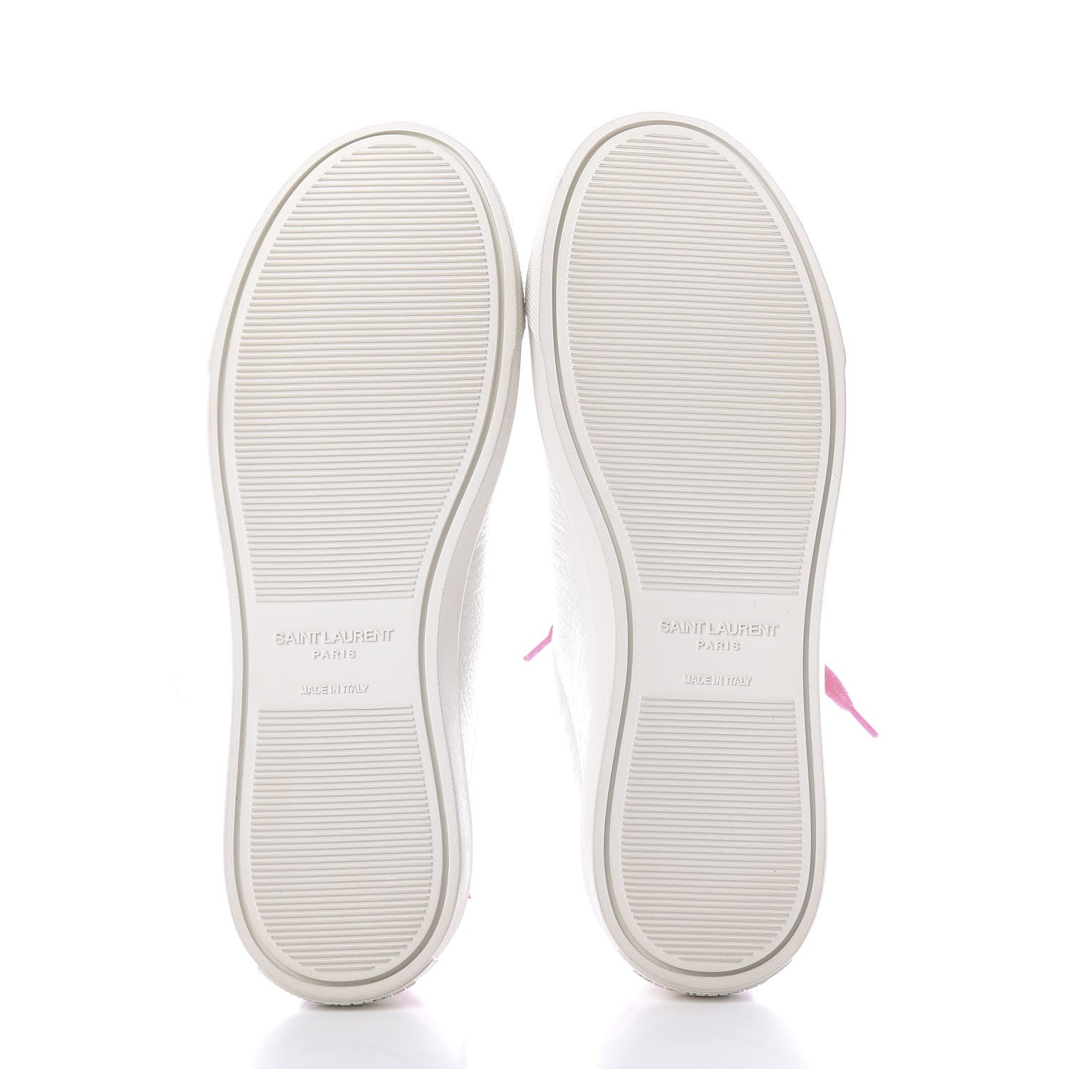 Saint Laurent Grained Calfskin Andy Low Top Sneakers 35 White Pink 5 of 10