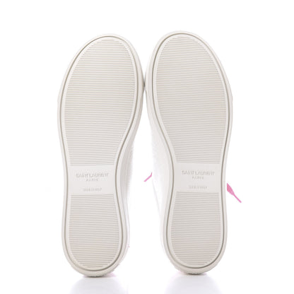 Saint Laurent Grained Calfskin Andy Low Top Sneakers 35 White Pink 5 of 10