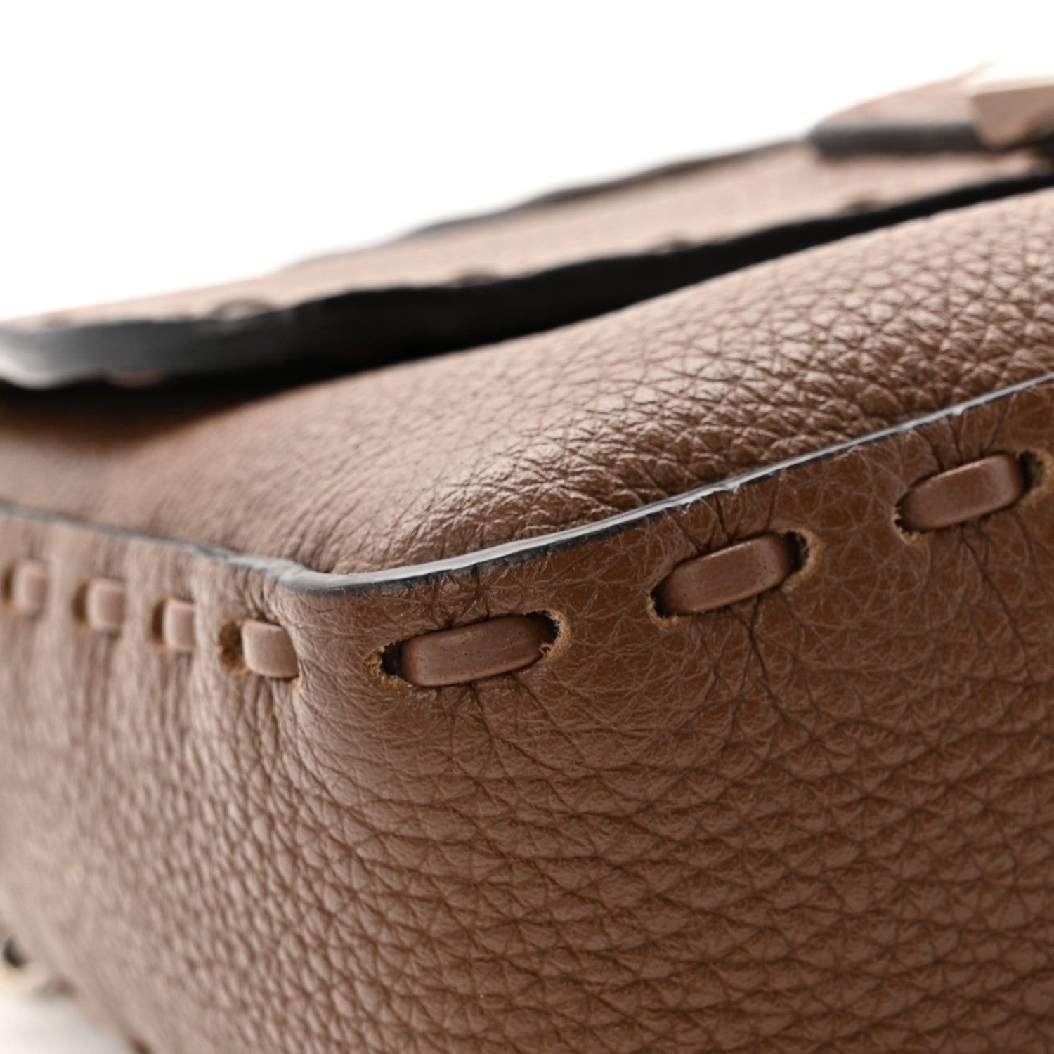 Fendi Cuoio Roma Sellerissima Nappa Sintetica Tape Stitch Mini Baguette Fettuccia 13 of 14