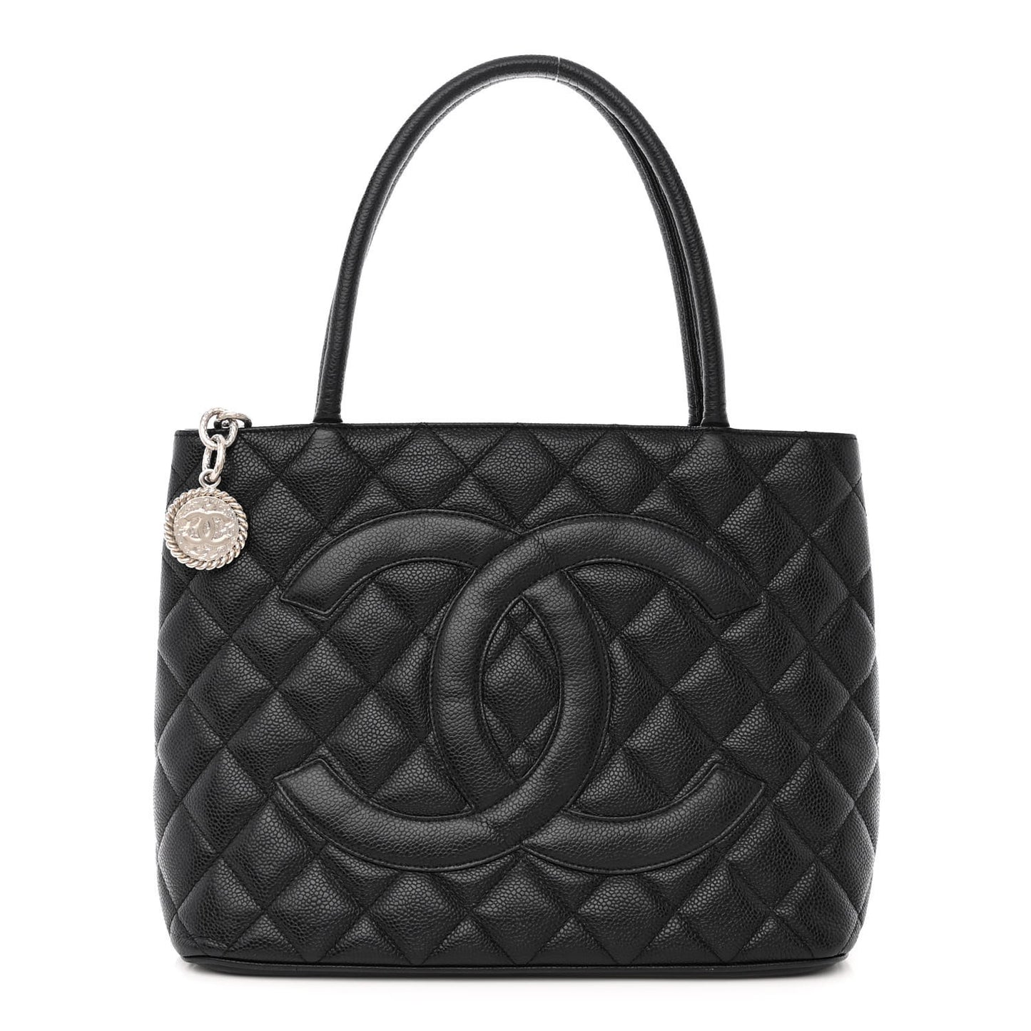 Caviar Quilted Medallion Tote Black
