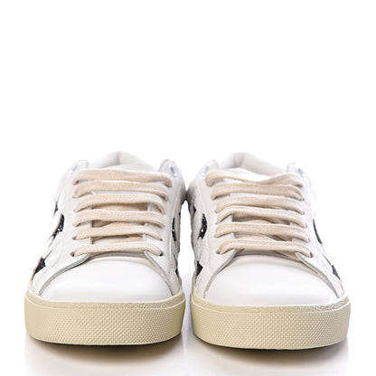 Saint Laurent Calfskin Star Court Sneakers 39 White Argent 2 of 9