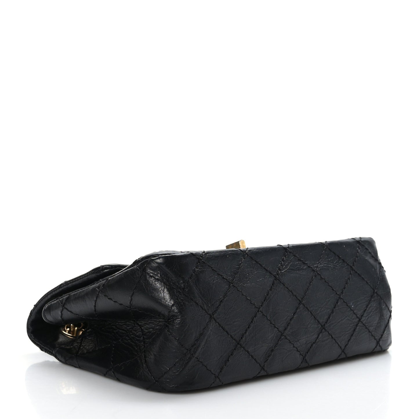 Aged Calfskin Quilted 2.55 Reissue Mini Flap Black