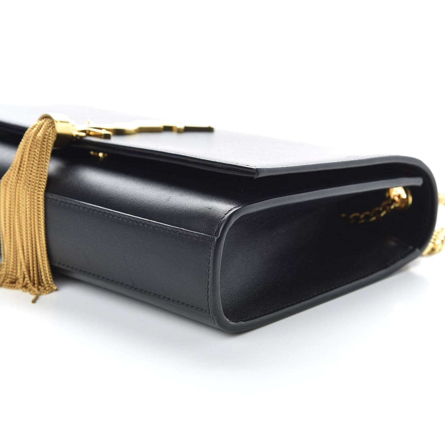 Smooth Calfskin Medium Classic Monogram Kate Tassel Satchel Black