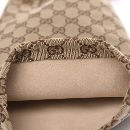 Gucci Monogram Malaga Kid Lisa Mid Heel Boots 36 Beige Ebony 7 of 7