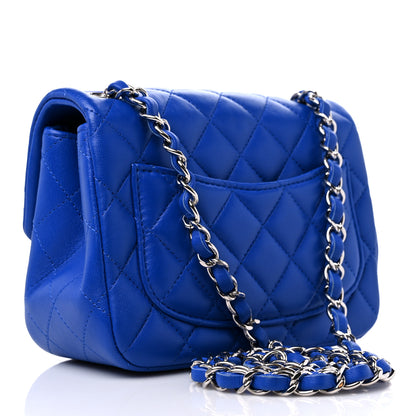 Chanel Lambskin Quilted Mini Square Flap Blue 2 of 9