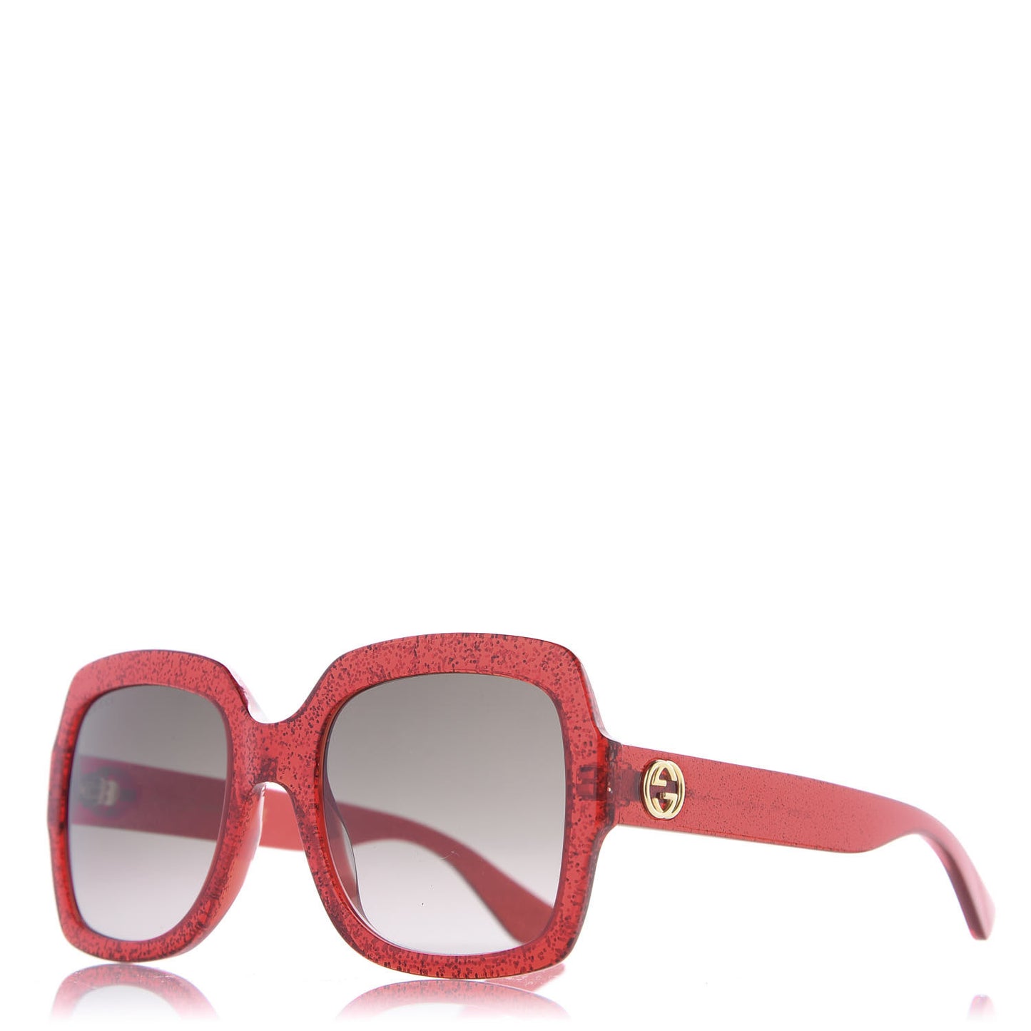 Square Frame GG 0036S Sunglasses Glitter Red