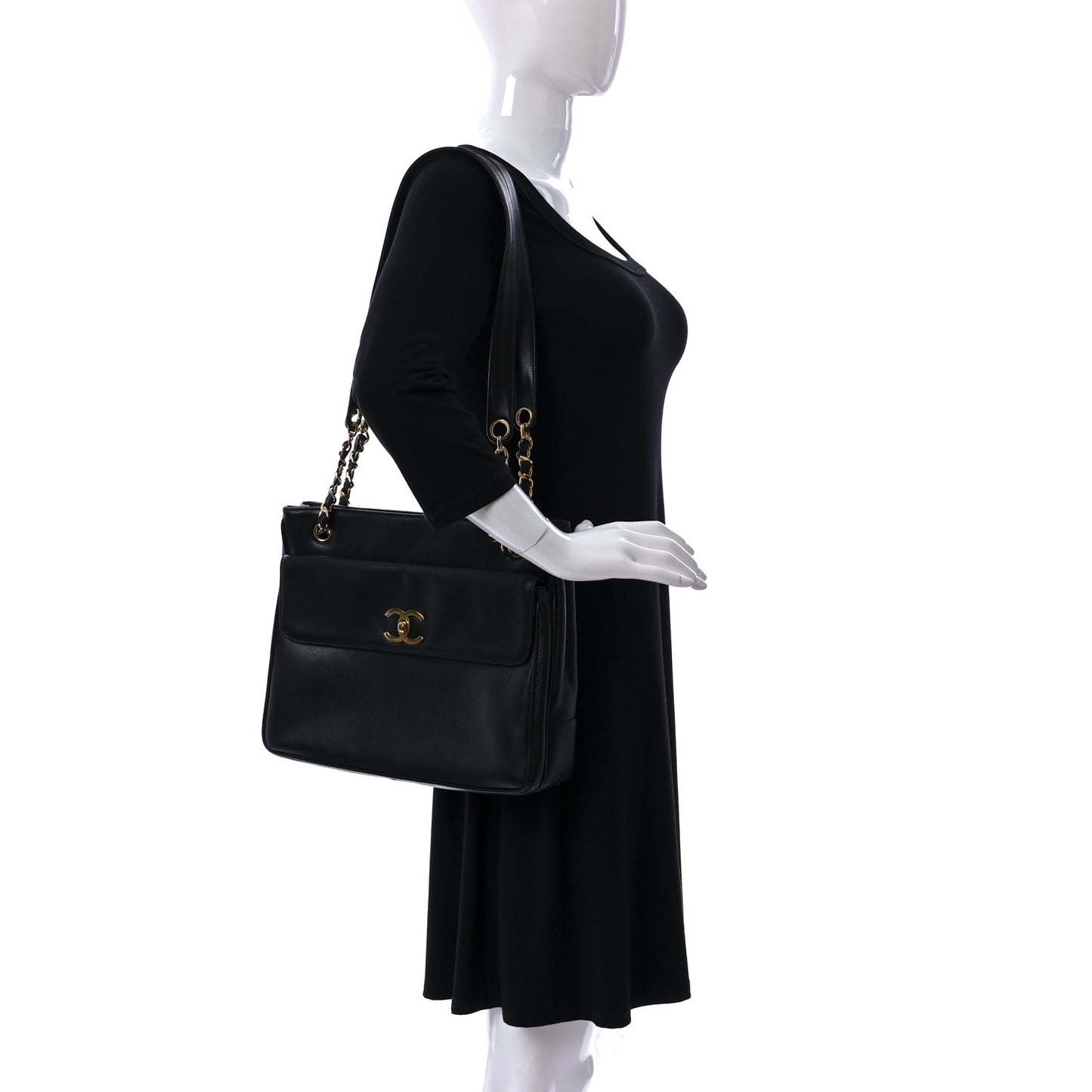 Lambskin Flap Shoulder Bag Black