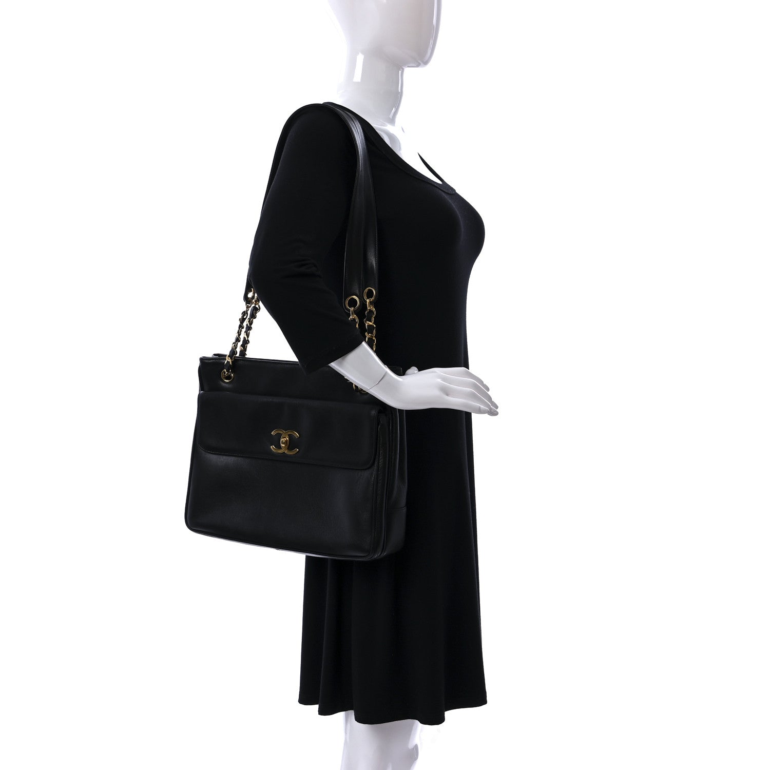 Chanel Lambskin Flap Shoulder Bag Black 2 of 9