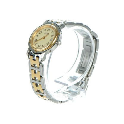 Hermes Stainless Steel 24mm Clipper Quartz Watch Gold 4 of 10
