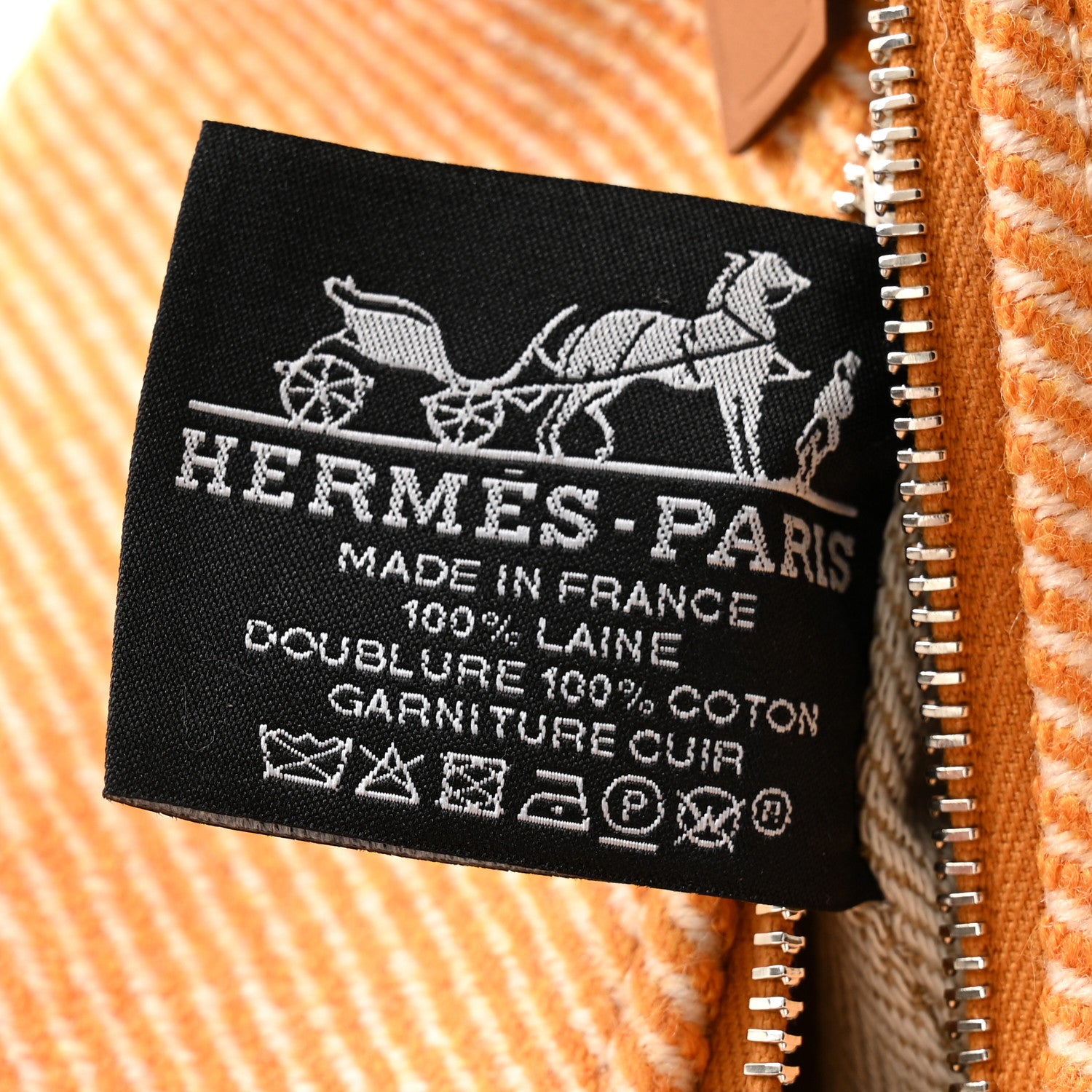 Hermes Merino Wool Large Au Carre Bride-A-Brac Pouch Fauve 6 of 6