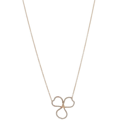 Tiffany 18K Rose Gold Diamond Open Flower Paper Flowers Pendant Necklace 1 of 4