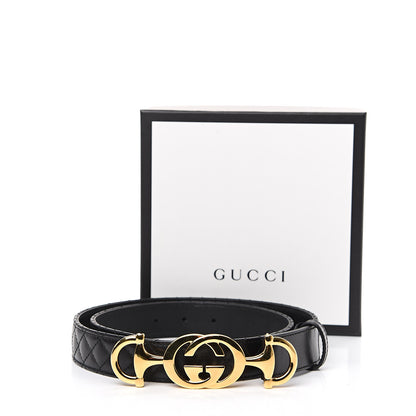 Gucci Calfskin Trapuntata Zumi 30mm Belt 85 34 Black 5 of 5