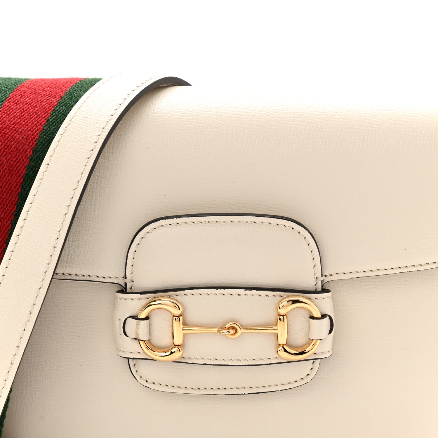 Gucci Azalea Calfskin Web Mini Horsebit 1955 Shoulder Bag Mystic White 15 of 19