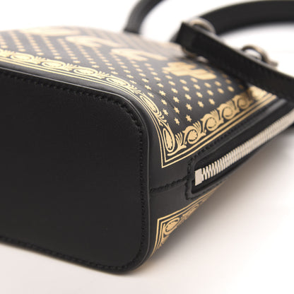 Gucci X SEGA Calfskin GUCCY Stars Mini Dome Shoulder Bag Black Gold 9 of 10