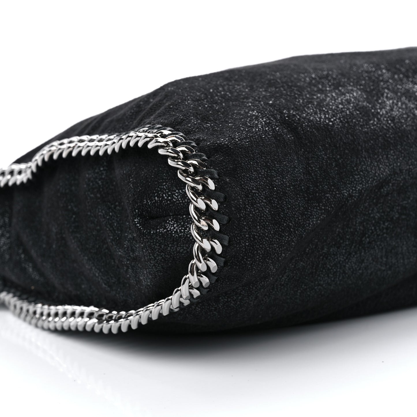 STELLA MCCARTNEY Shaggy Deer Falabella Fold Over Tote Black