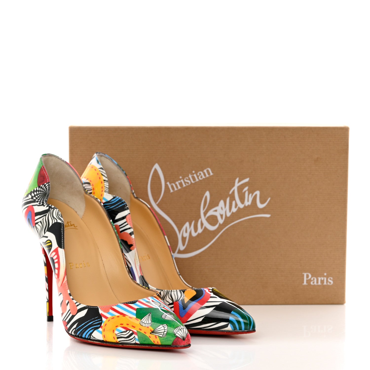 Christian Louboutin Patent Sapeur Hot Chick 100 Pumps 36 Multicolor 8 of 8