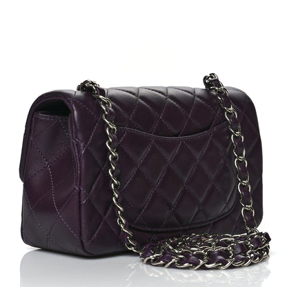 Chanel Lambskin Quilted Mini Rectangular Flap Dark Purple 4 of 11