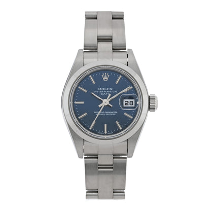 Rolex Stainless Steel 26mm Oyster Perpetual Date Watch Blue 79160 1 of 4