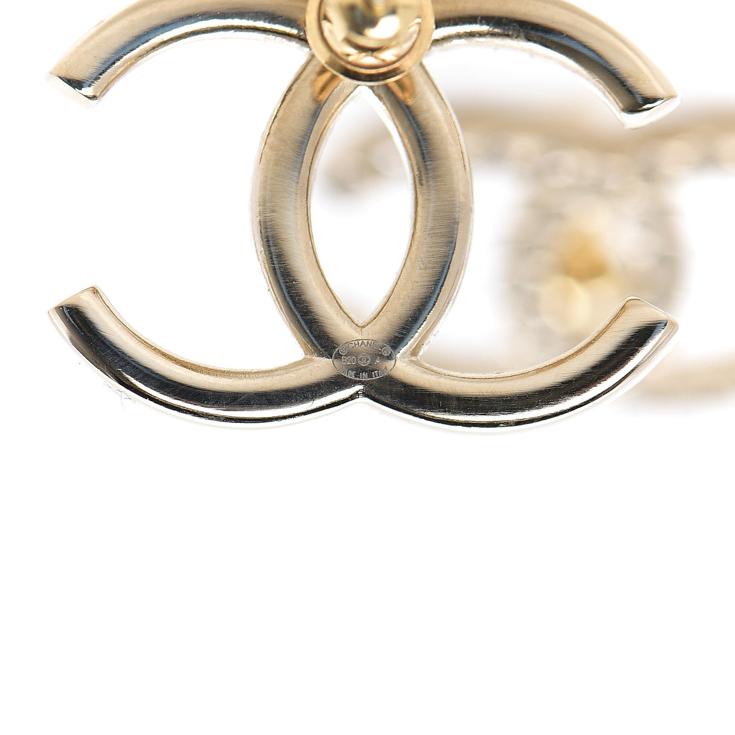 Chanel Crystal CC Large Stud Earrings Gold 4 of 4