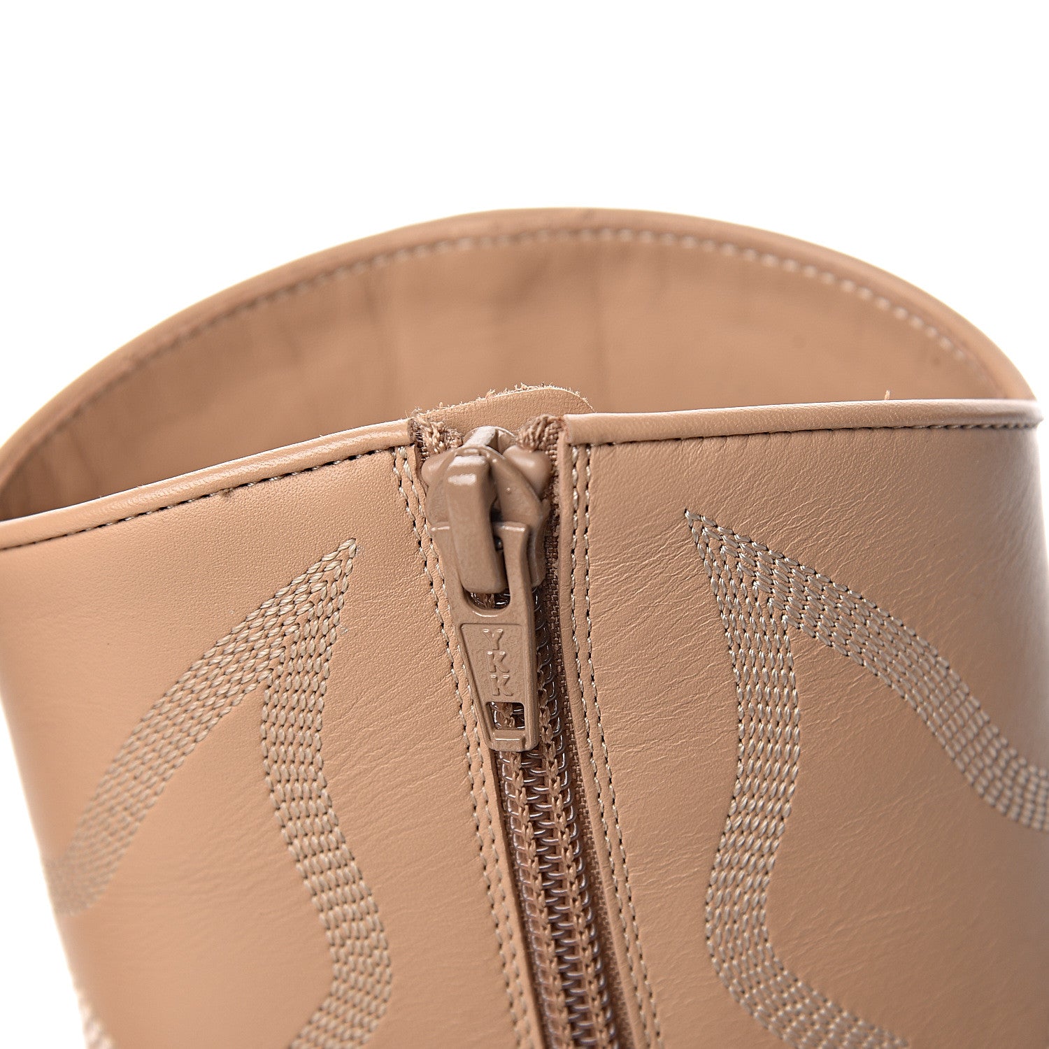Valentino Garavani Calfskin Embroidered Texan 50mm Cowboy Ankle Boots 35.5 Naturale 10 of 13