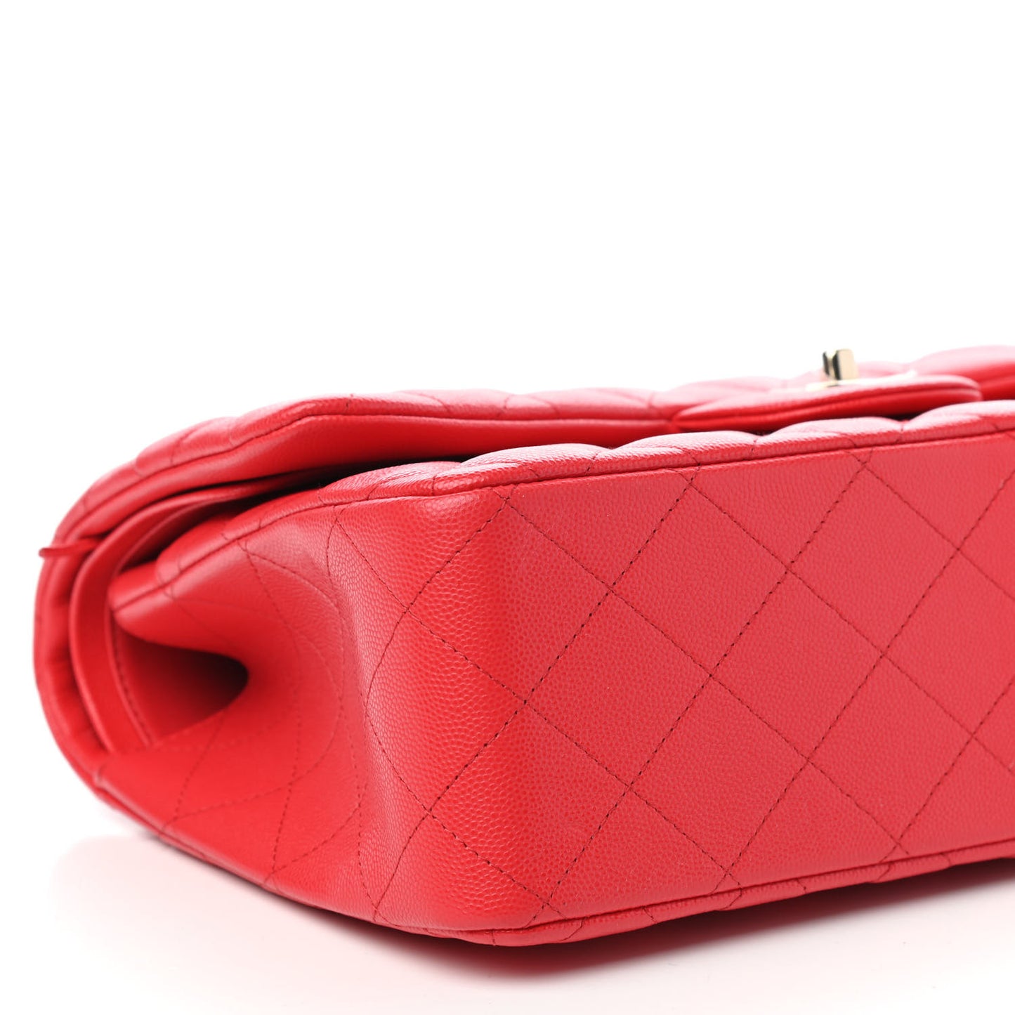 Caviar Quilted Jumbo Double Flap Red