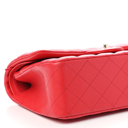 Chanel Caviar Quilted Jumbo Double Flap Red 8 of 10