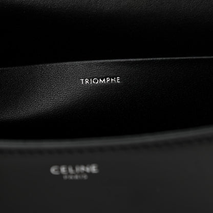 Celine Shiny Calfskin Triomphe Chain Shoulder Bag Black 7 of 10