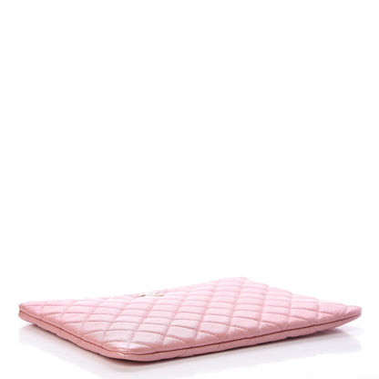 Chanel Iridescent Caviar Quilted Medium Cosmetic Case Rose Pink 3 of 9