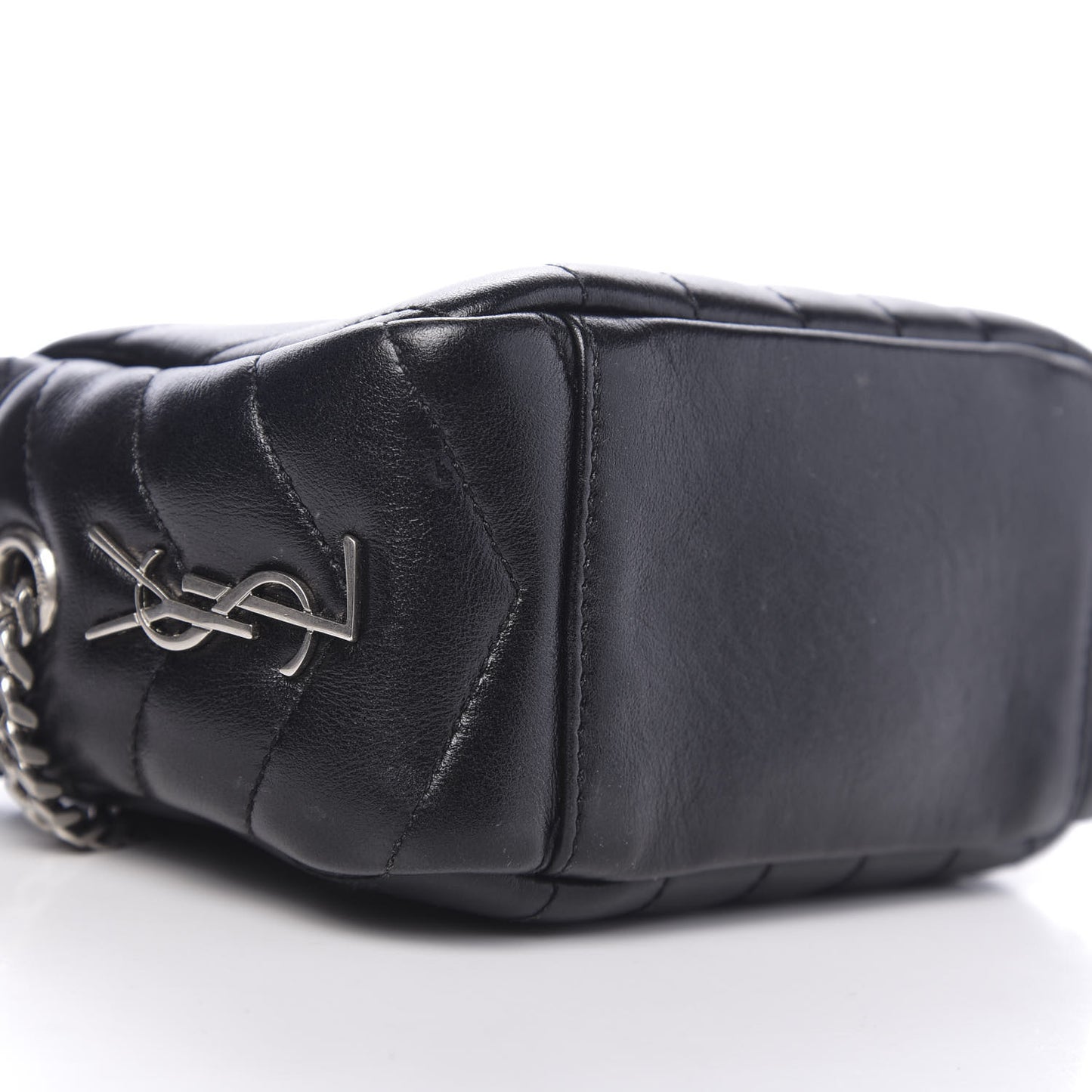 Calfskin Y Quilted Monogram Mini Loulou Camera Bag Black